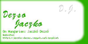 dezso jaczko business card