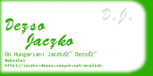 dezso jaczko business card